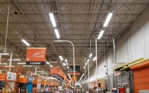 LED lighting in a commercial hardware store