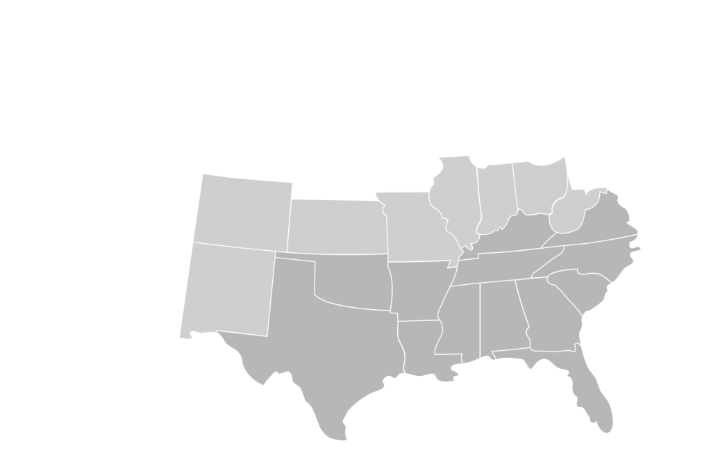 Map of South United States